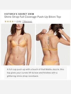 Victoria's secret very sexy shine strap full coverage push up bikini top 38C